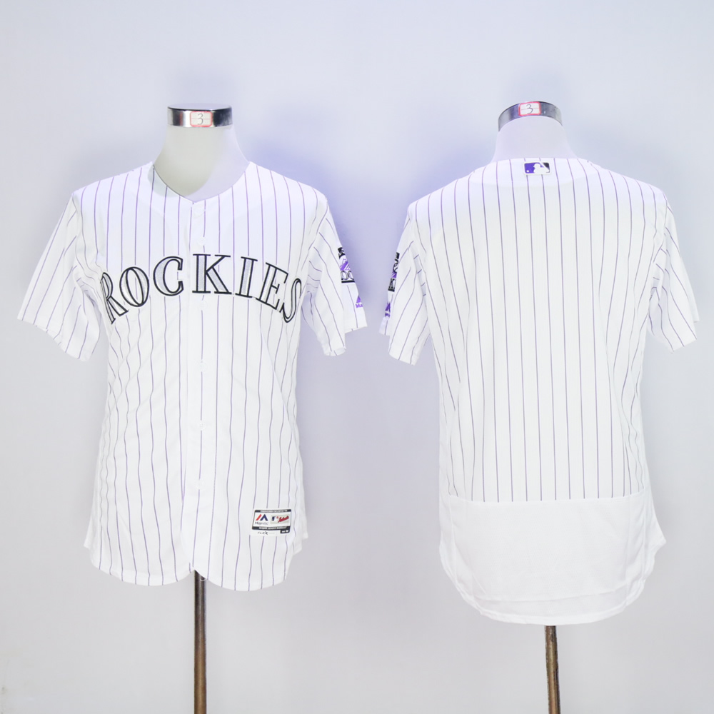 Men Colorado Rockies Blank White Elite MLB Jerseys